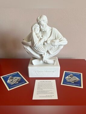 A Quiet Moment White Marble like Holy Family Sculpture by Timothy Schmalz New